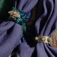 Stripey Bee Resin Napkin Rings - Green Tortoiseshell (Set of 4)
