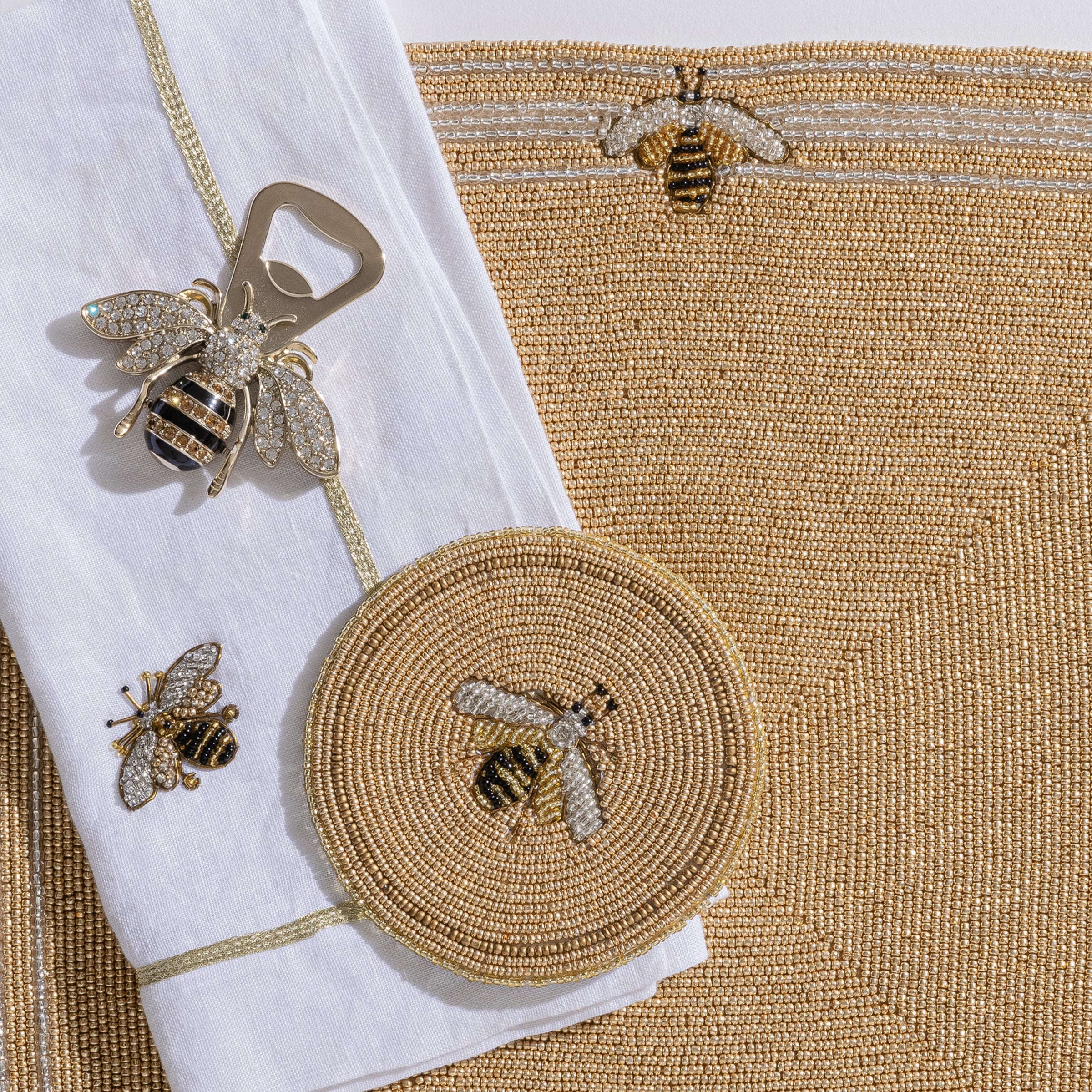 Stripey Bee Coasters (Set of 4)