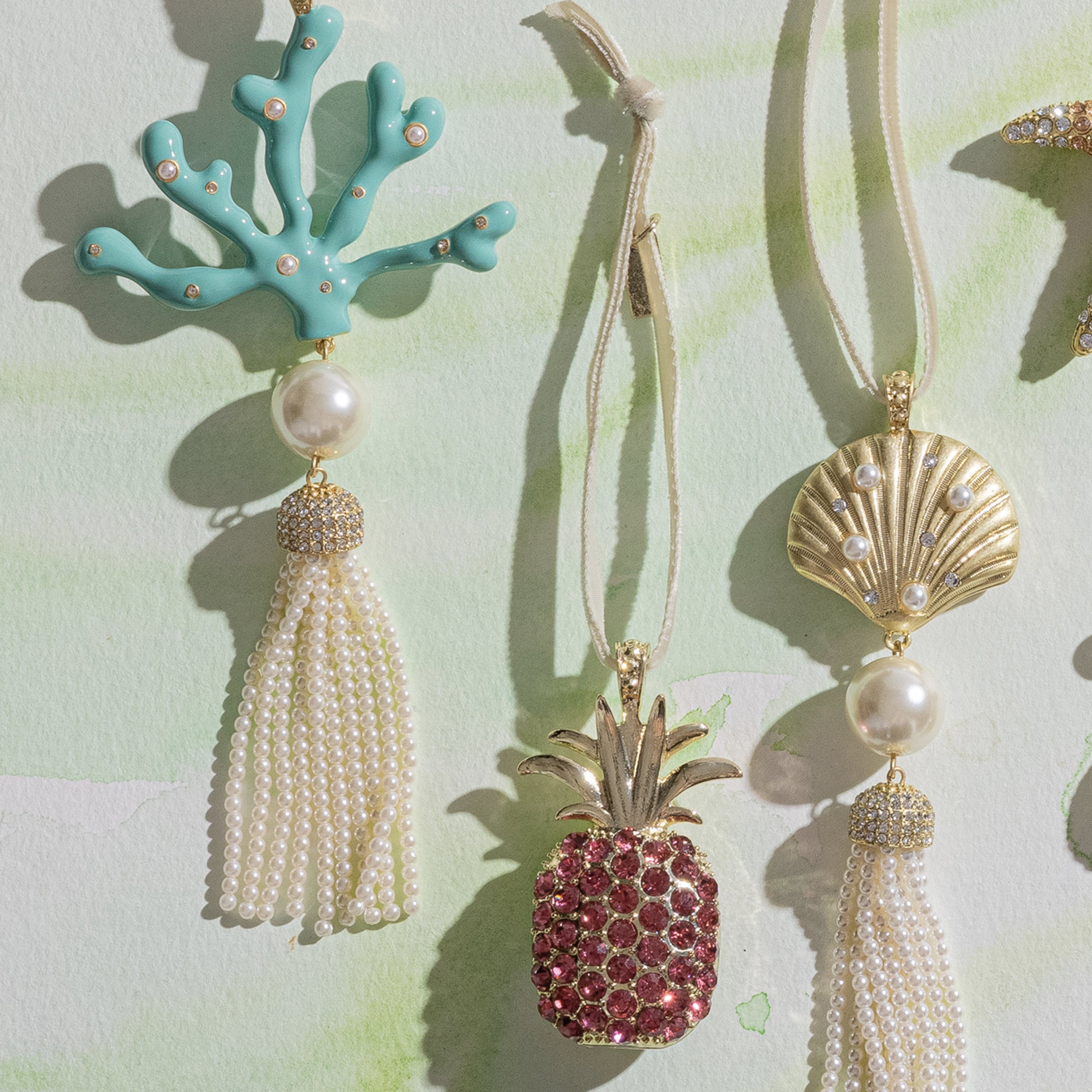 Coral Tassel Hanging Ornament - Turquoise