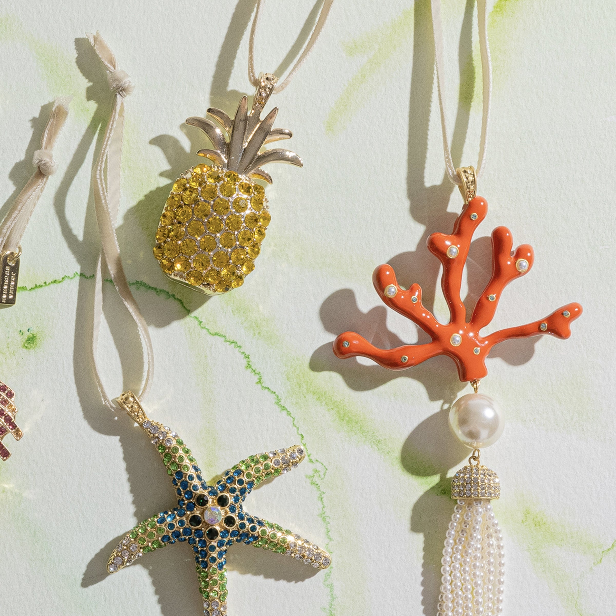 Coral Tassel Hanging Ornament - Coral