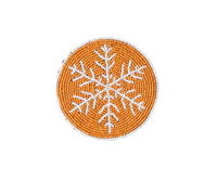 Handmade Beaded Christmas Snowflakes Coasters, White and Yellow Beads, Payton James Holiday Table Decor, Elegant Centerpiece Gift Idea