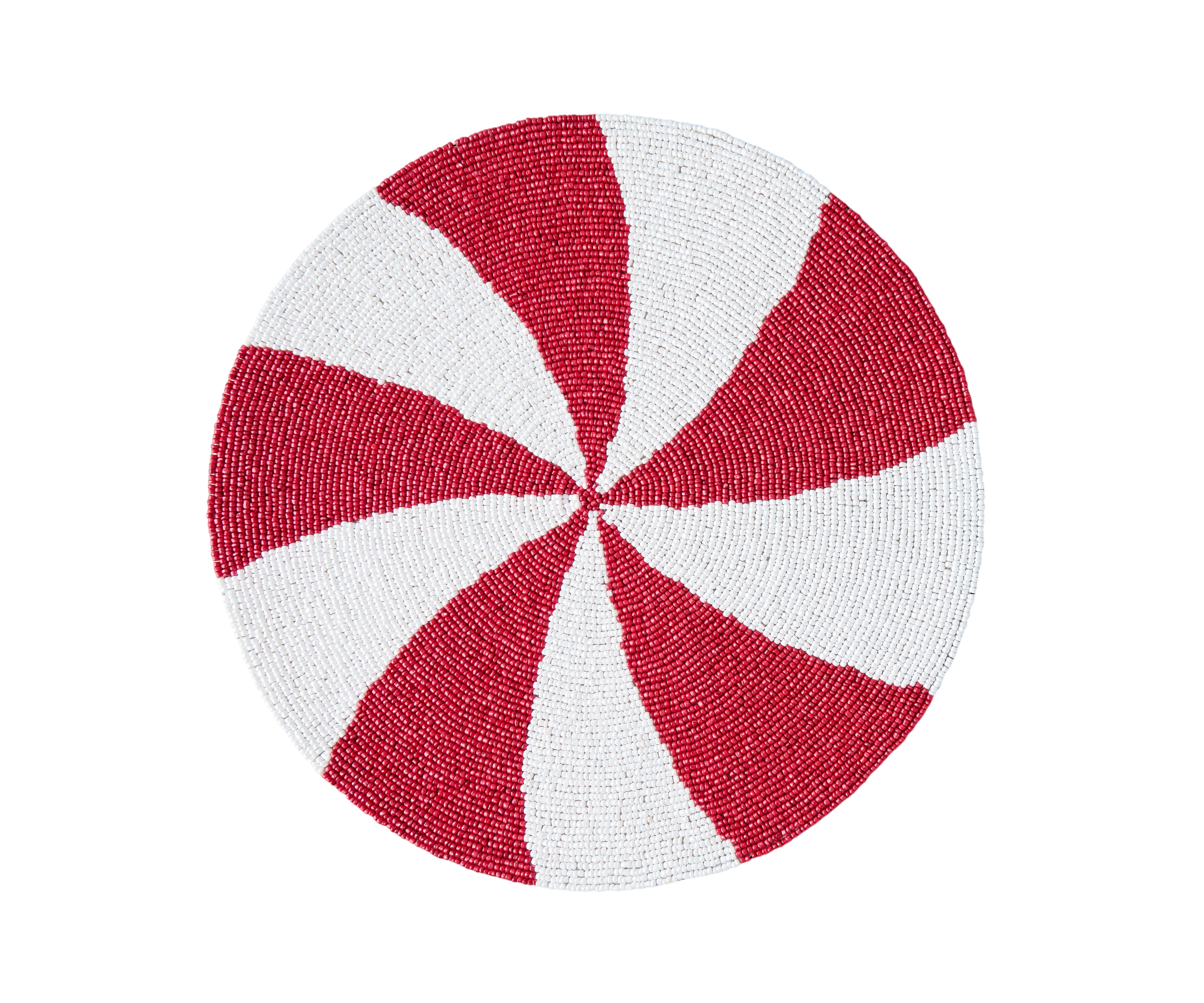Handmade Beaded Candy Cane Placemat – Christmas Placemats, Beaded Candy Cane Placemat & Runner – Christmas Table Decor by Payton James
