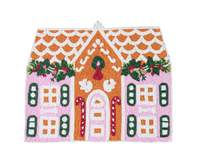 Handcrafted Gingerbread House Beaded Placemat, Beaded Holiday Table Decor, Christmas special beaded placemat by Payton James, Christmas decoration gift for her