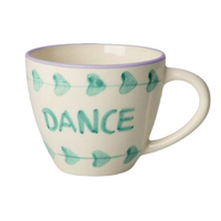 Ceramic Jumbo Cup with Hand-painted DANCE - 14.2 oz