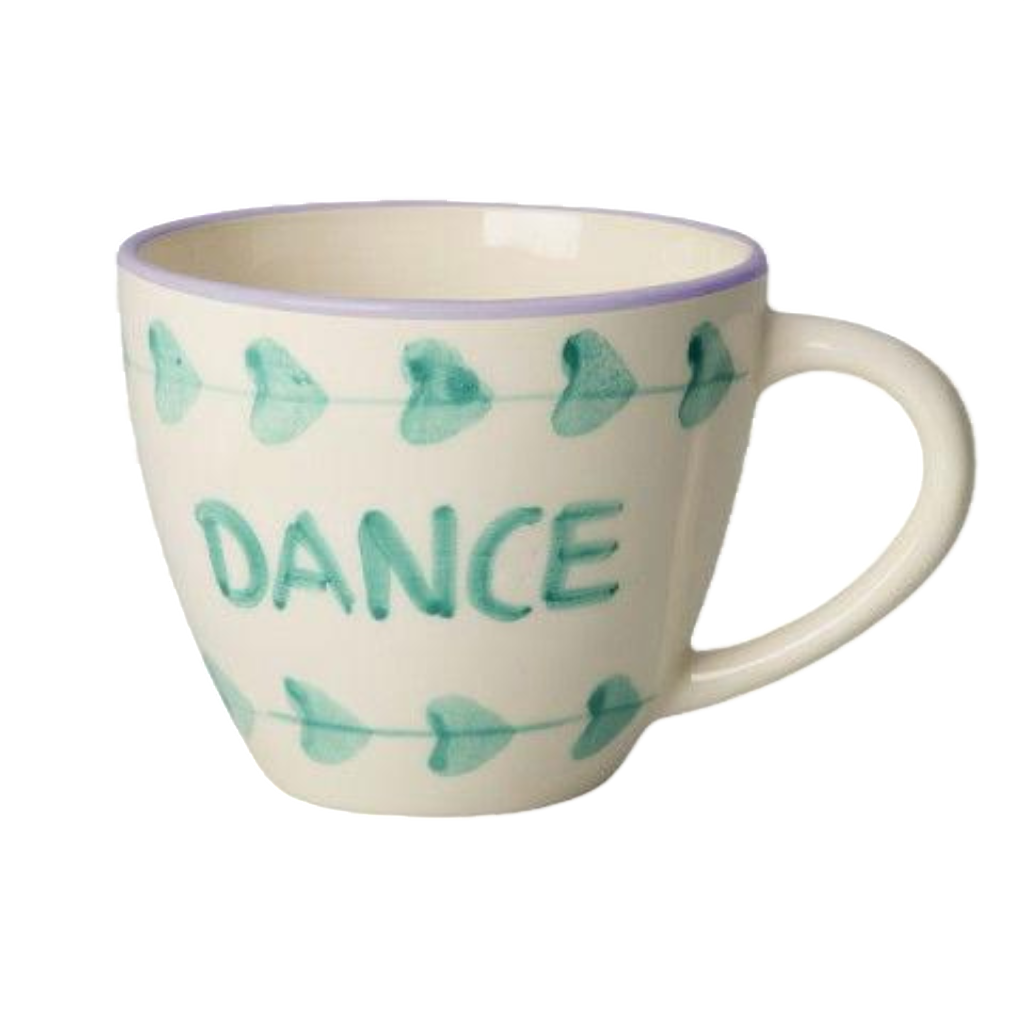 Ceramic Jumbo Cup with Hand-painted DANCE - 14.2 oz