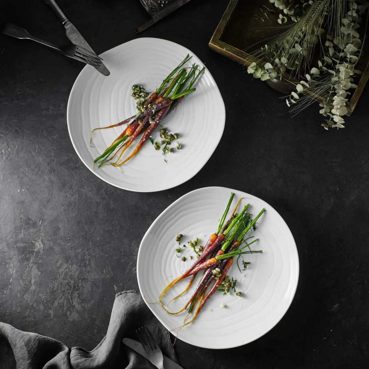 Teck 8" White Salad Plates (Set of 4)