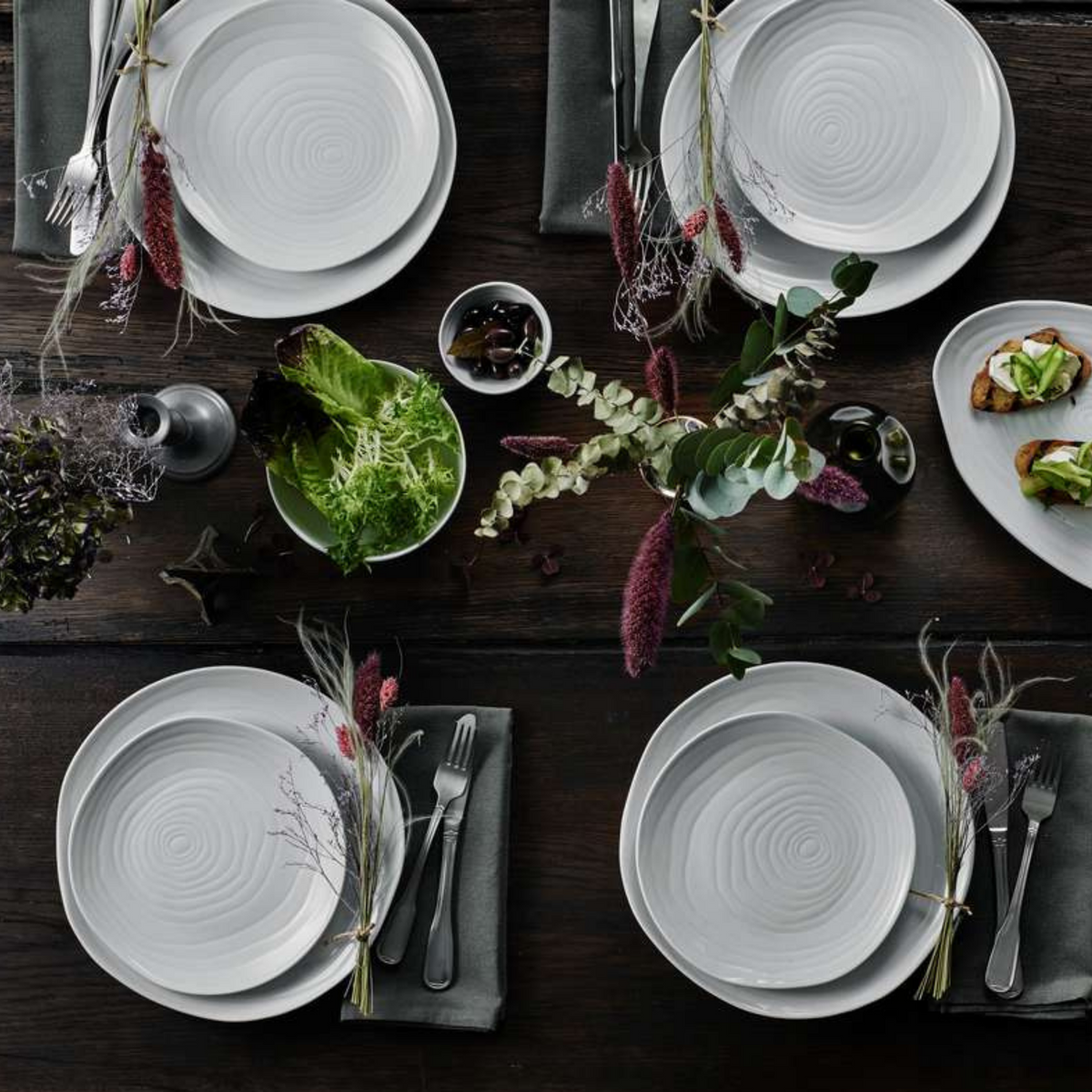 Teck 8" White Salad Plates (Set of 4)