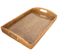 Rectangular Tray with Glass Insert