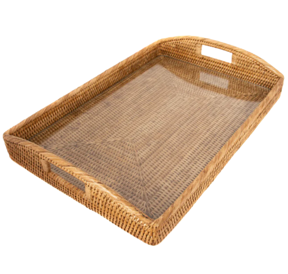 Rectangular Tray with Glass Insert