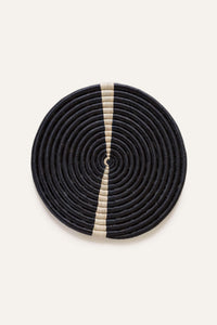 Natural & Black Split Raffia Placemat