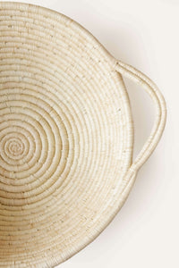 Natural Raffia Double Handle Bowl