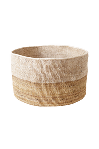 Two-Tone Banana Leaf Floor Basket