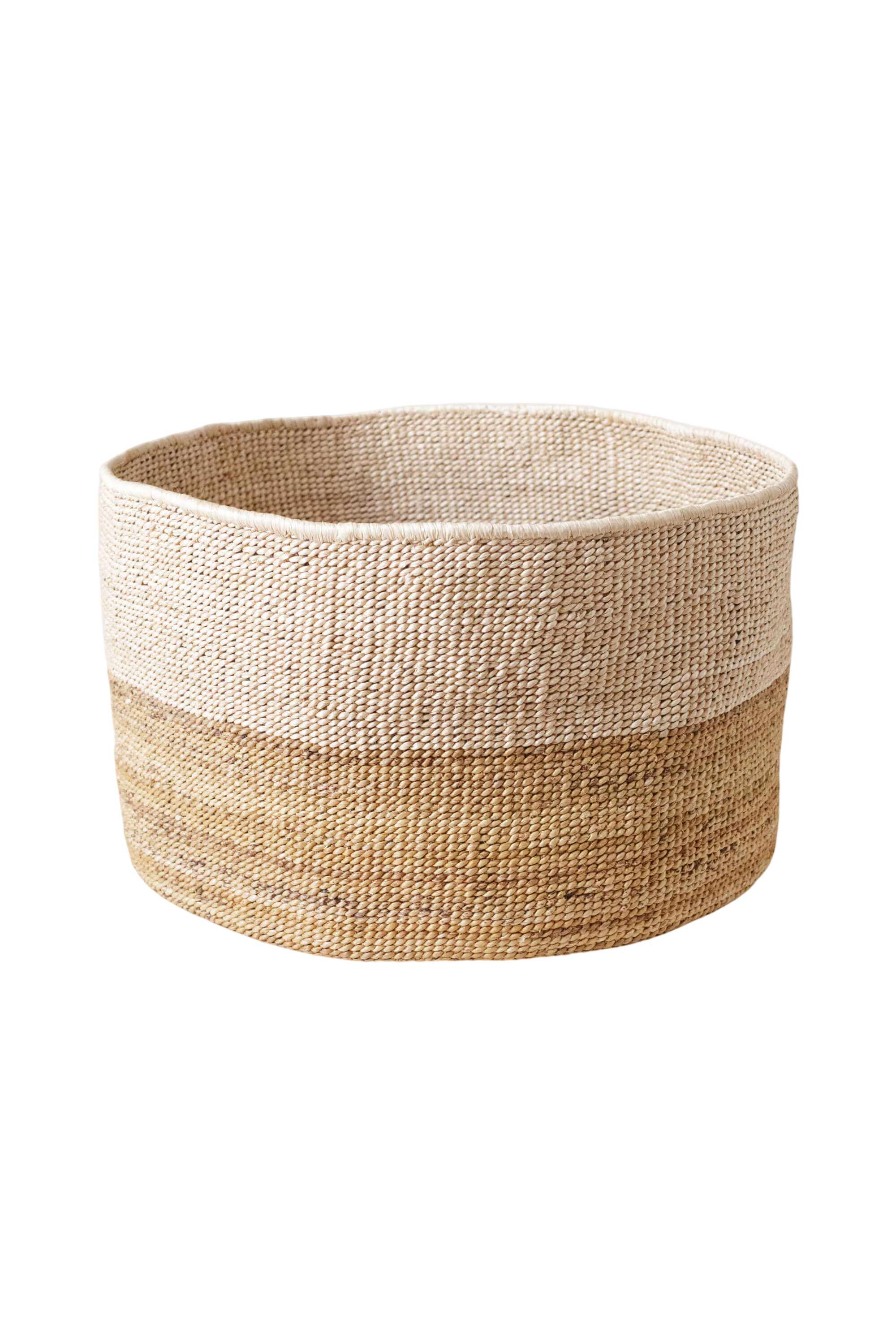 Two-Tone Banana Leaf Floor Basket