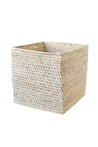 Square Open Weave Palm Leaf Basket
