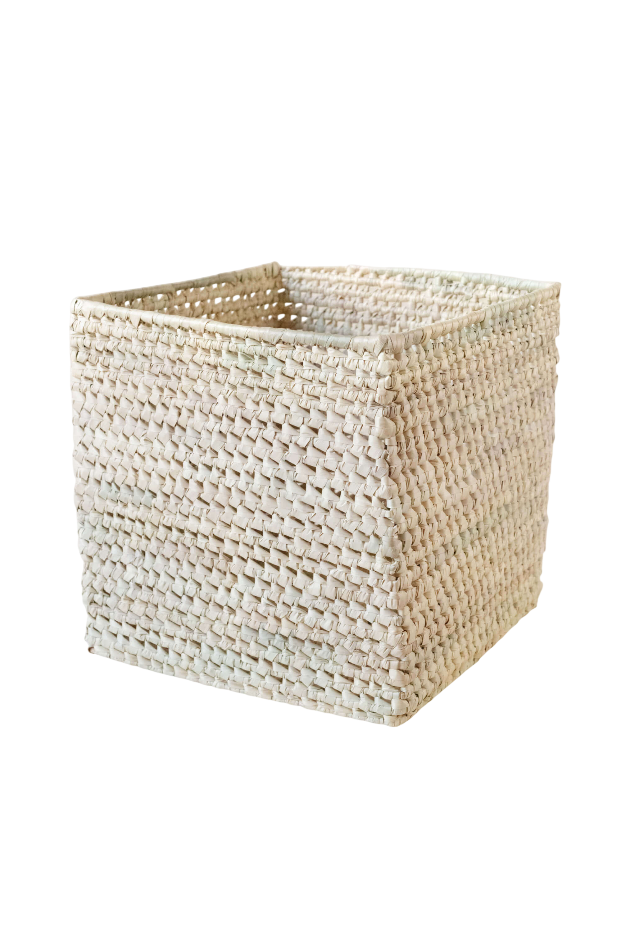 Square Open Weave Palm Leaf Basket