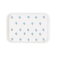 Blue Floral Hand-painted Enamelware Tray