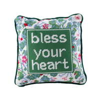 Bless Your Heart Needlepoint Pillow