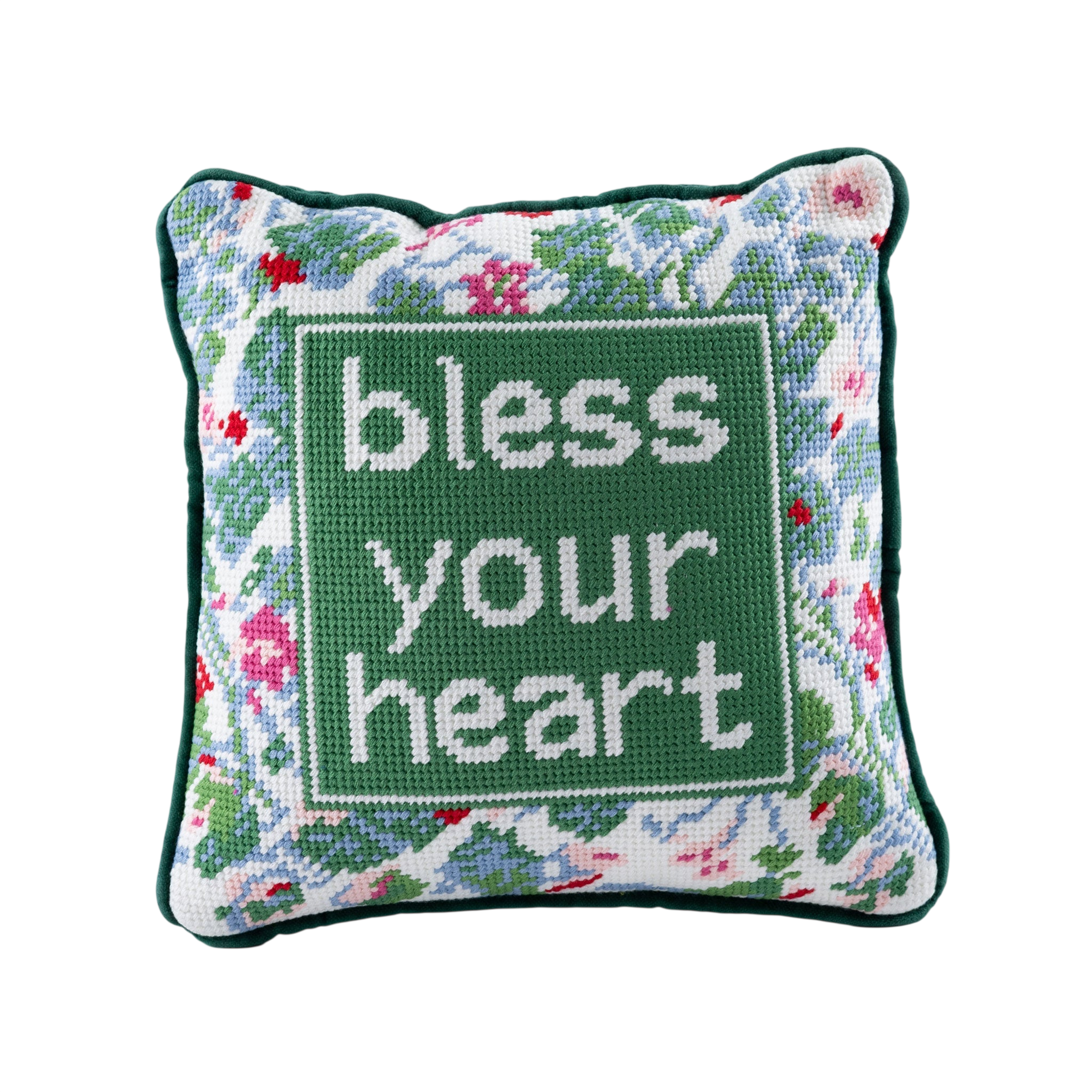 Bless Your Heart Needlepoint Pillow