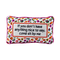 Come Sit By Me Needlepoint Pillow