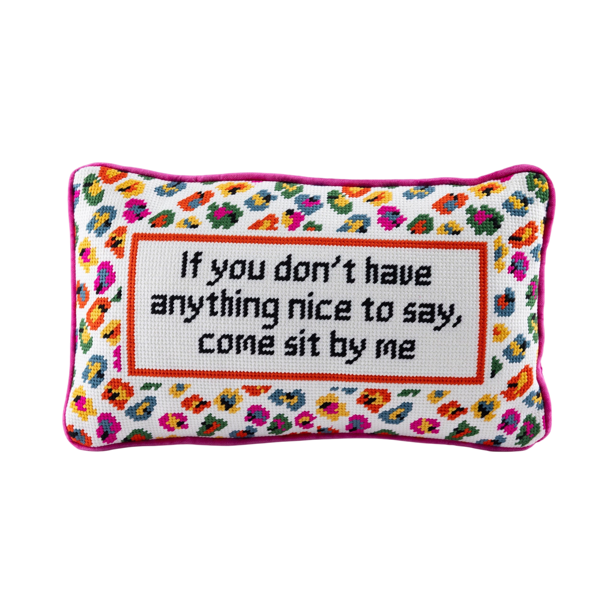 Come Sit By Me Needlepoint Pillow