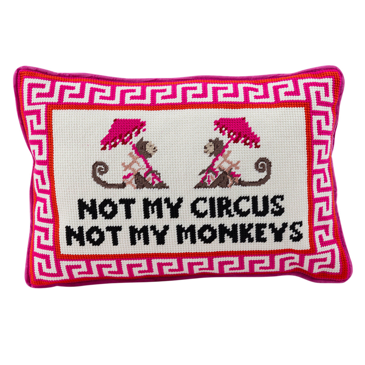 Not My Circus Needlepoint Pillow