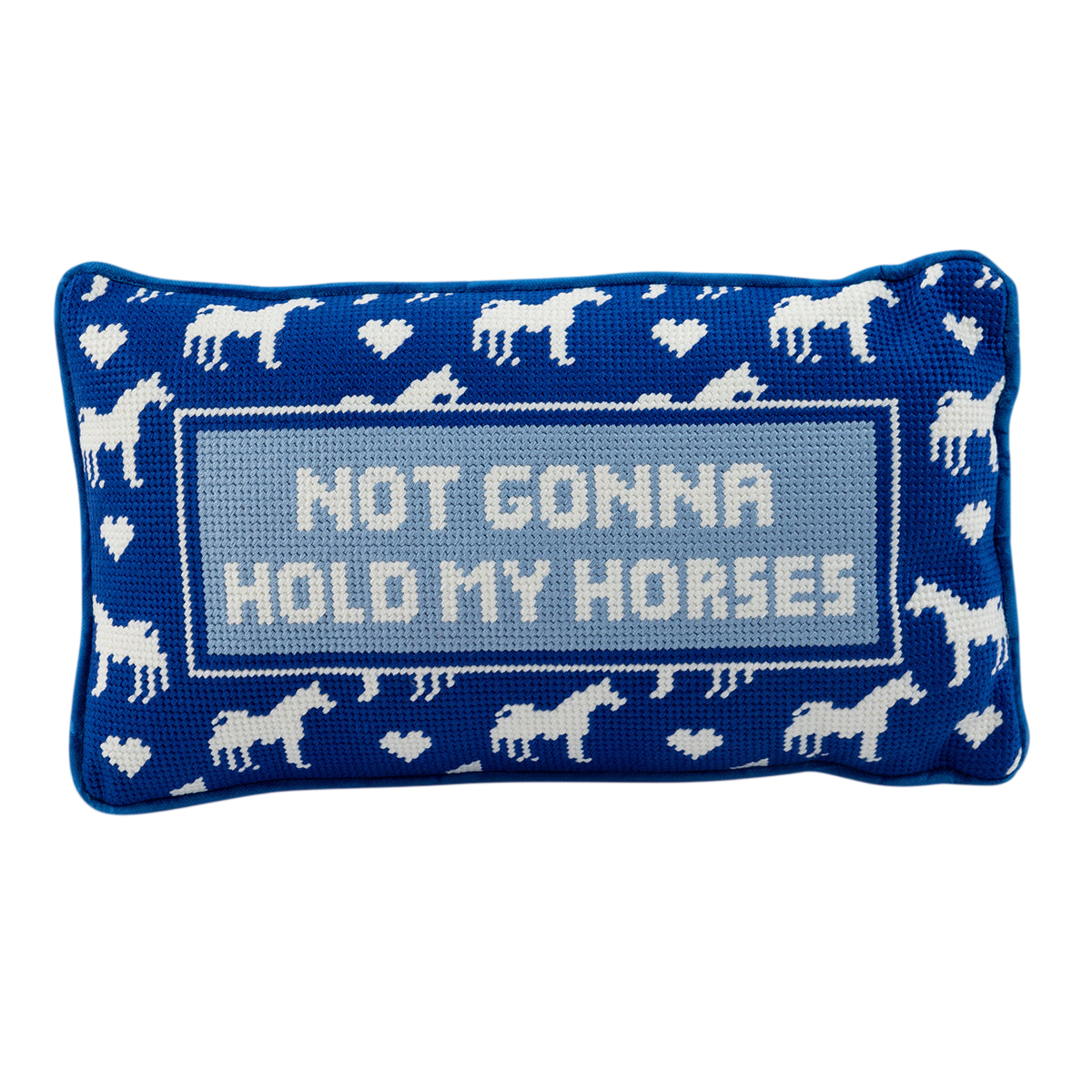Hold My Horses Needlepoint Pillow