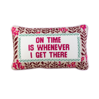 On Time Needlepoint Pillow