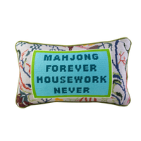 Mahjong Needlepoint Pillow