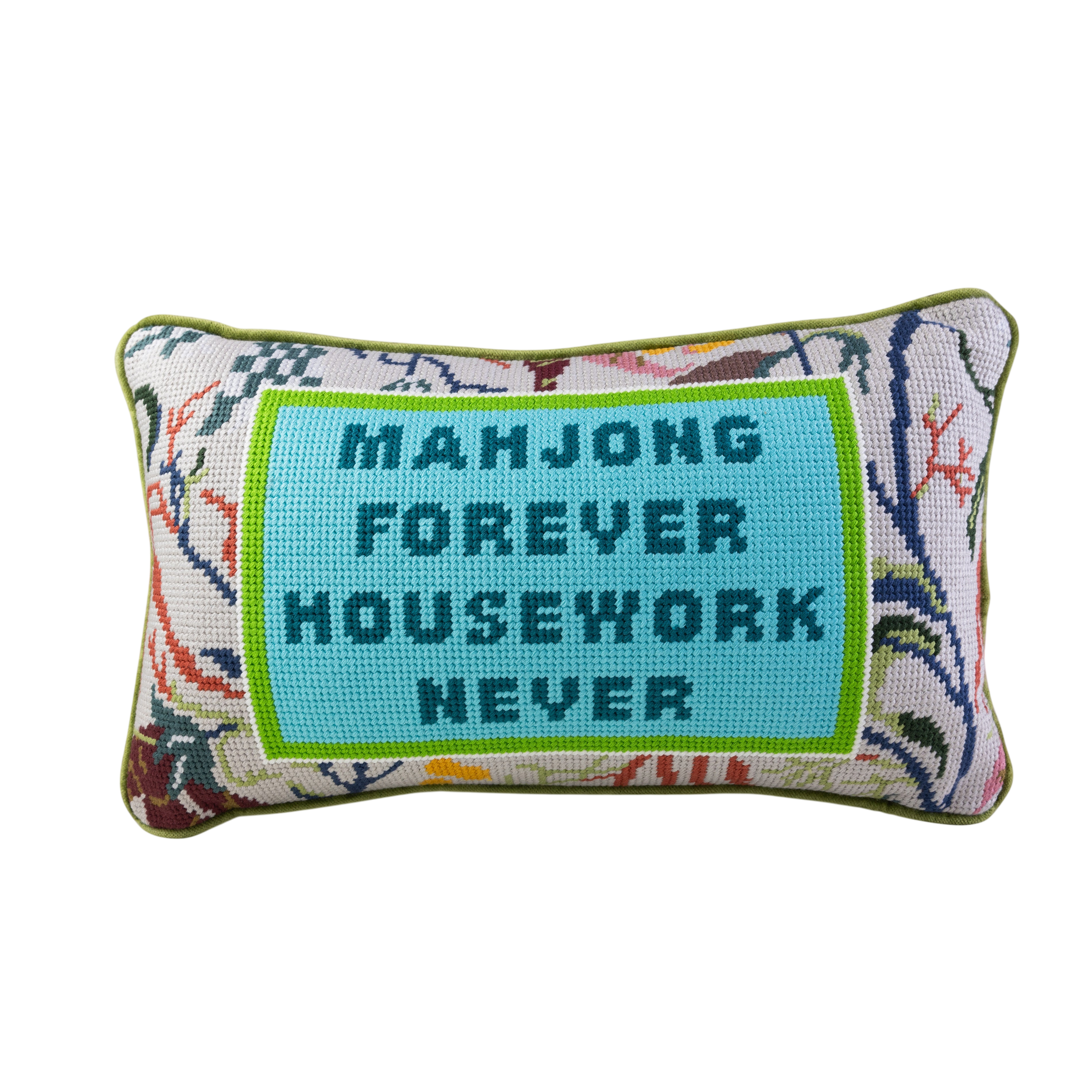 Mahjong Needlepoint Pillow