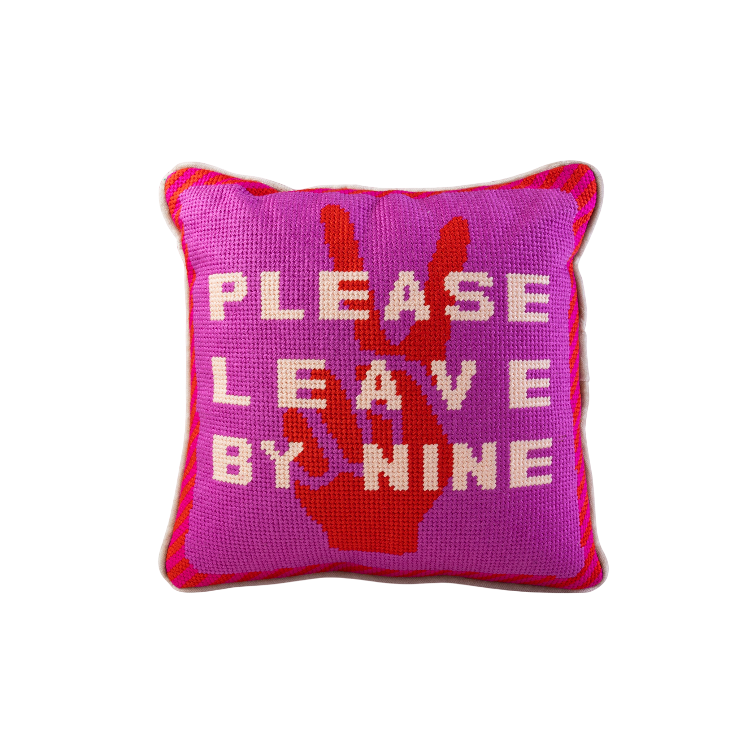 Leave by Nine Needlepoint Pillow