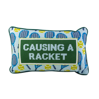 Causing A Racket Needlepoint Pillow