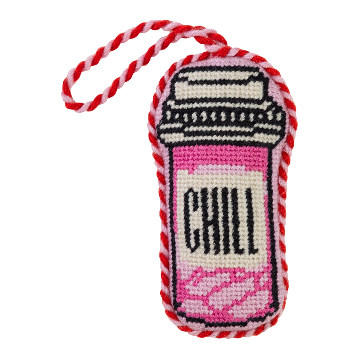 Needlepoint Icon Ornament - Chill Pill