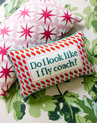 Fly Coach Needlepoint Pillow