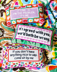 Come Sit By Me Needlepoint Pillow