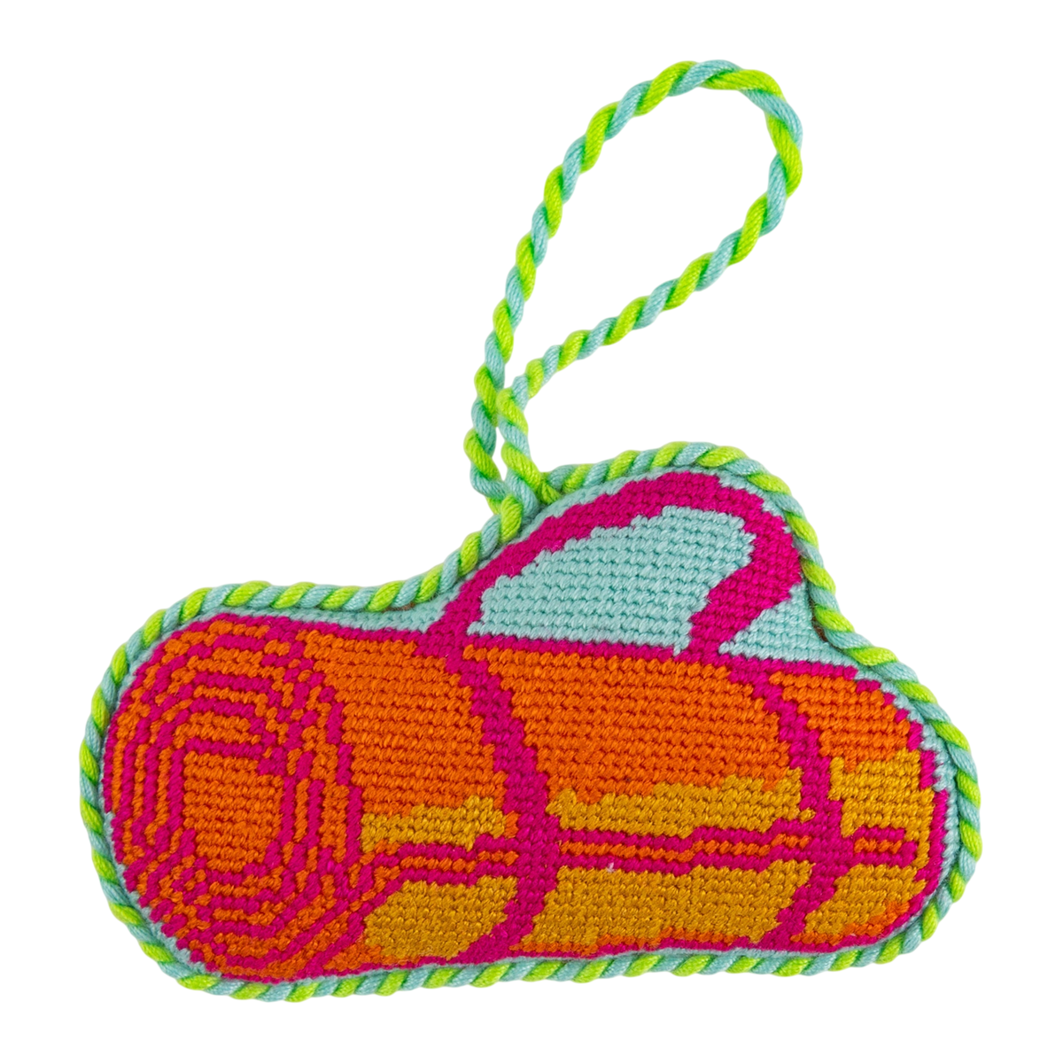 Needlepoint Icon Ornament - Yoga Mat