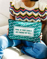 Emails Finding Me Needlepoint Pillow