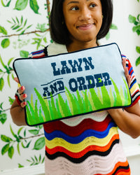 Lawn & Order Needlepoint Pillow