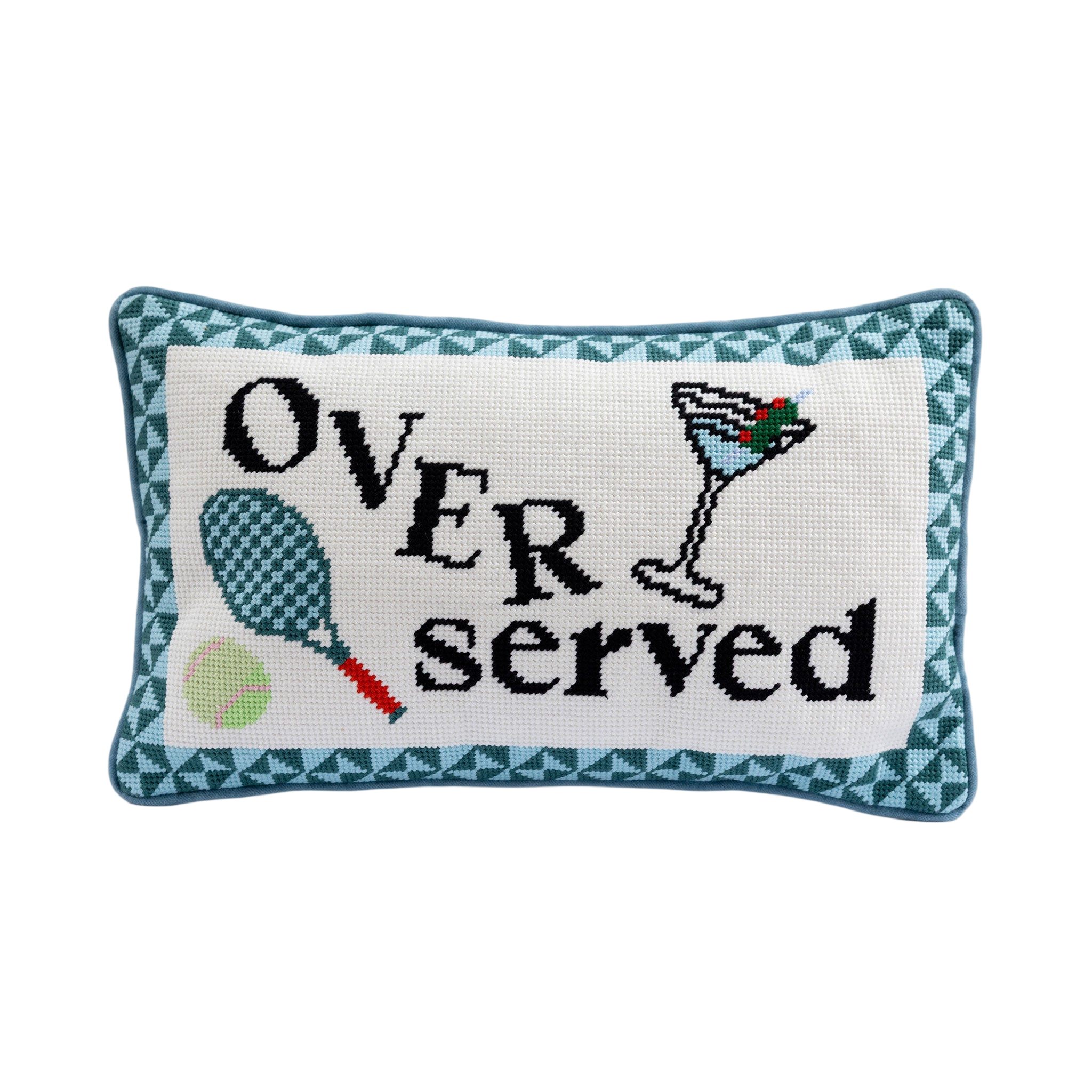 Overserved Needlepoint Pillow