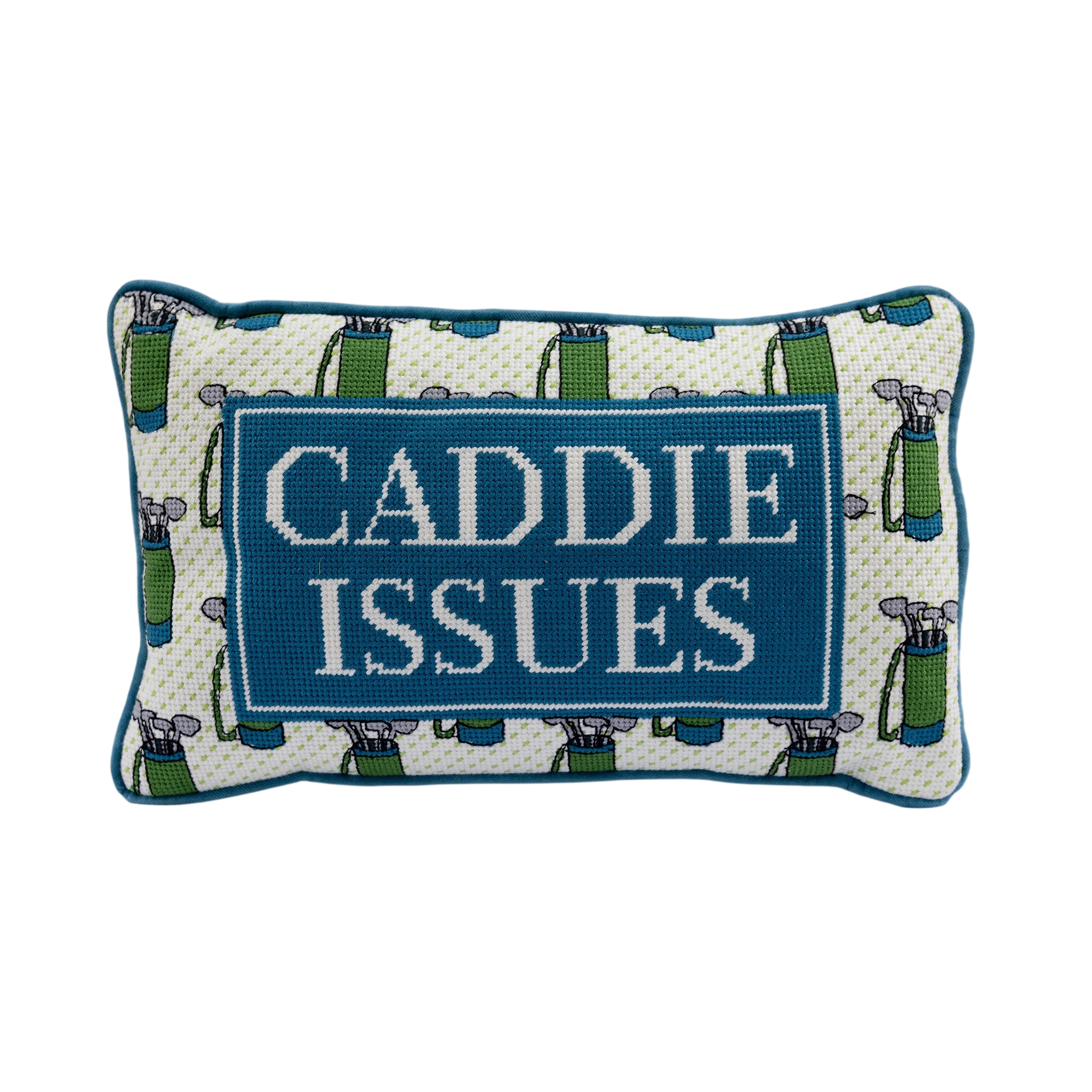Caddie Issues Needlepoint Pillow