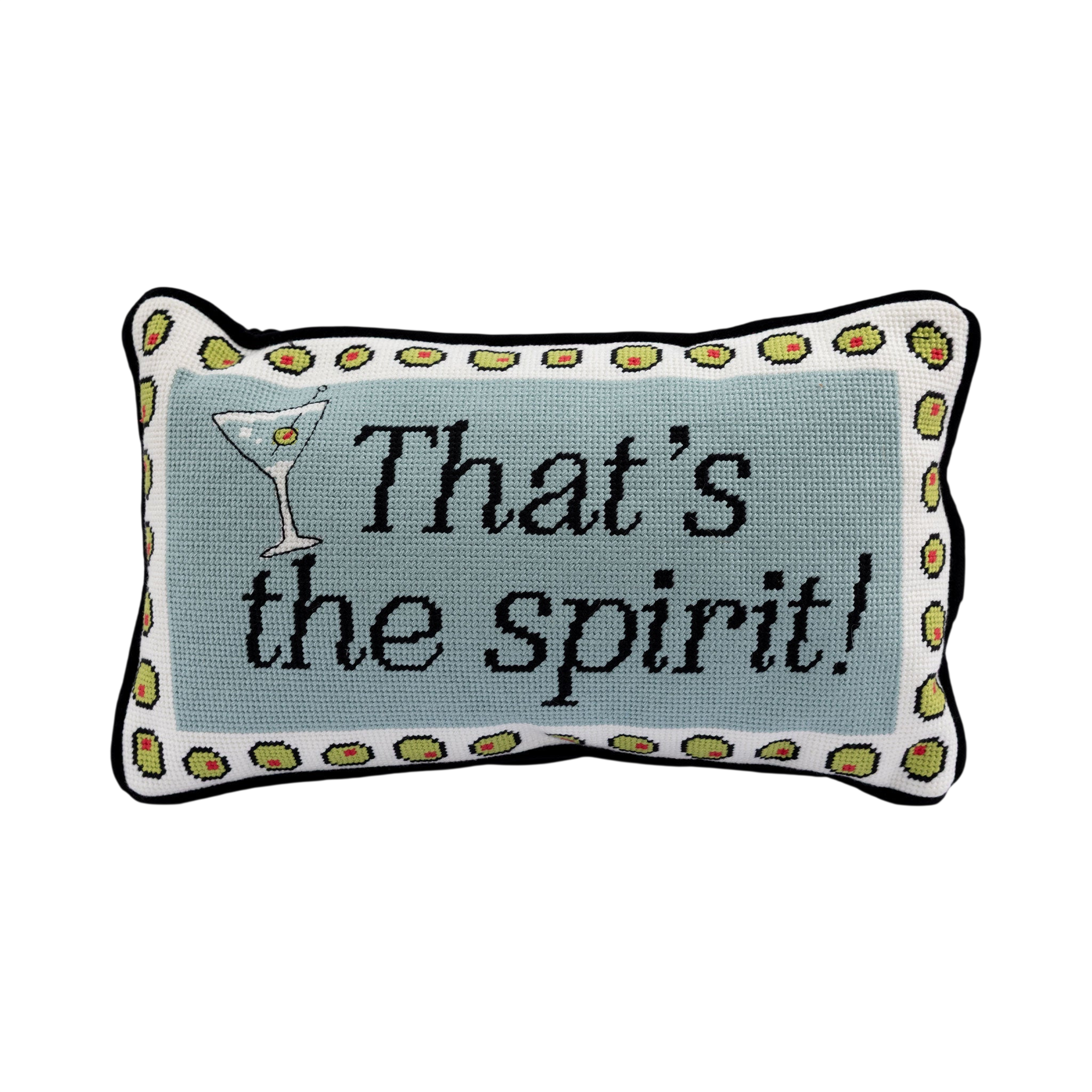 That's The Spirit Needlepoint Pillow