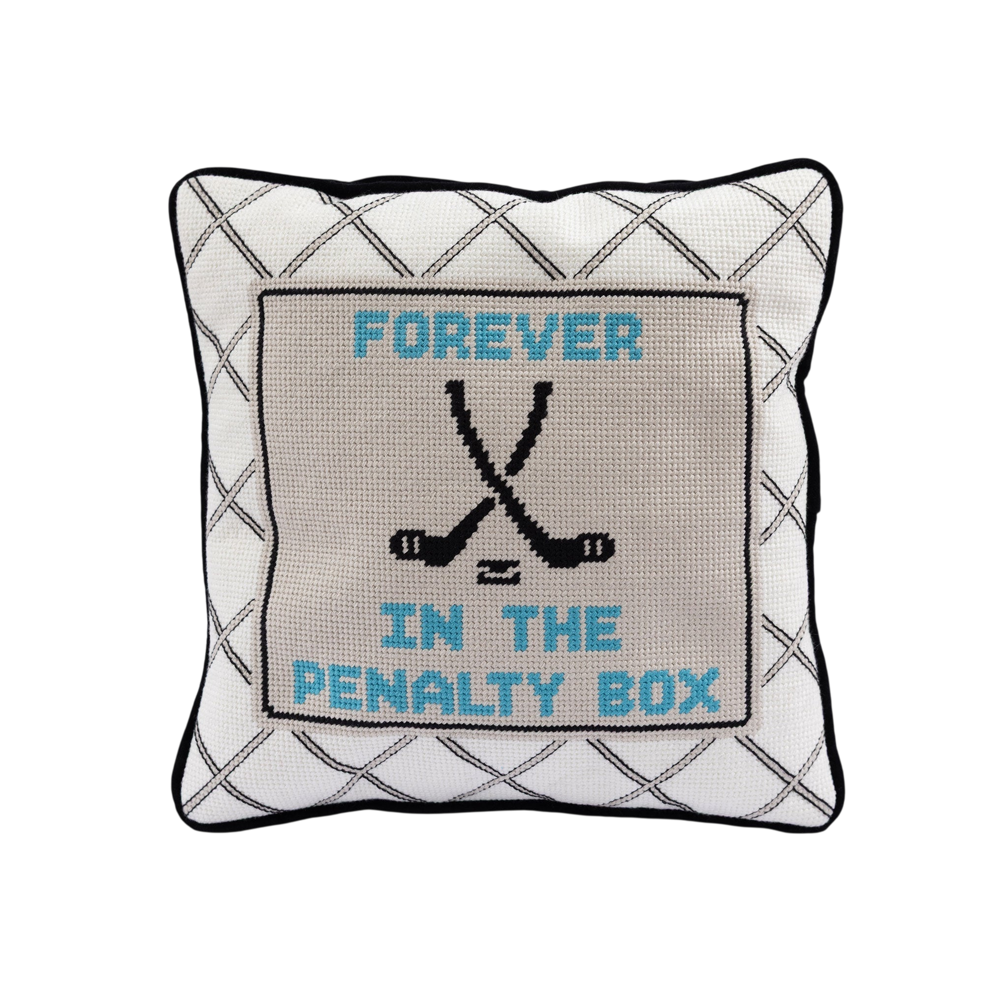 Penalty Box Needlepoint Pillow