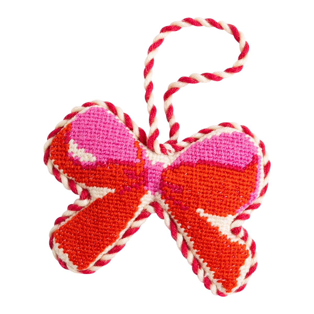 Needlepoint Icon Ornament - Bow