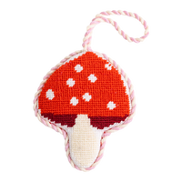 Needlepoint Icon Ornament - Mushroom