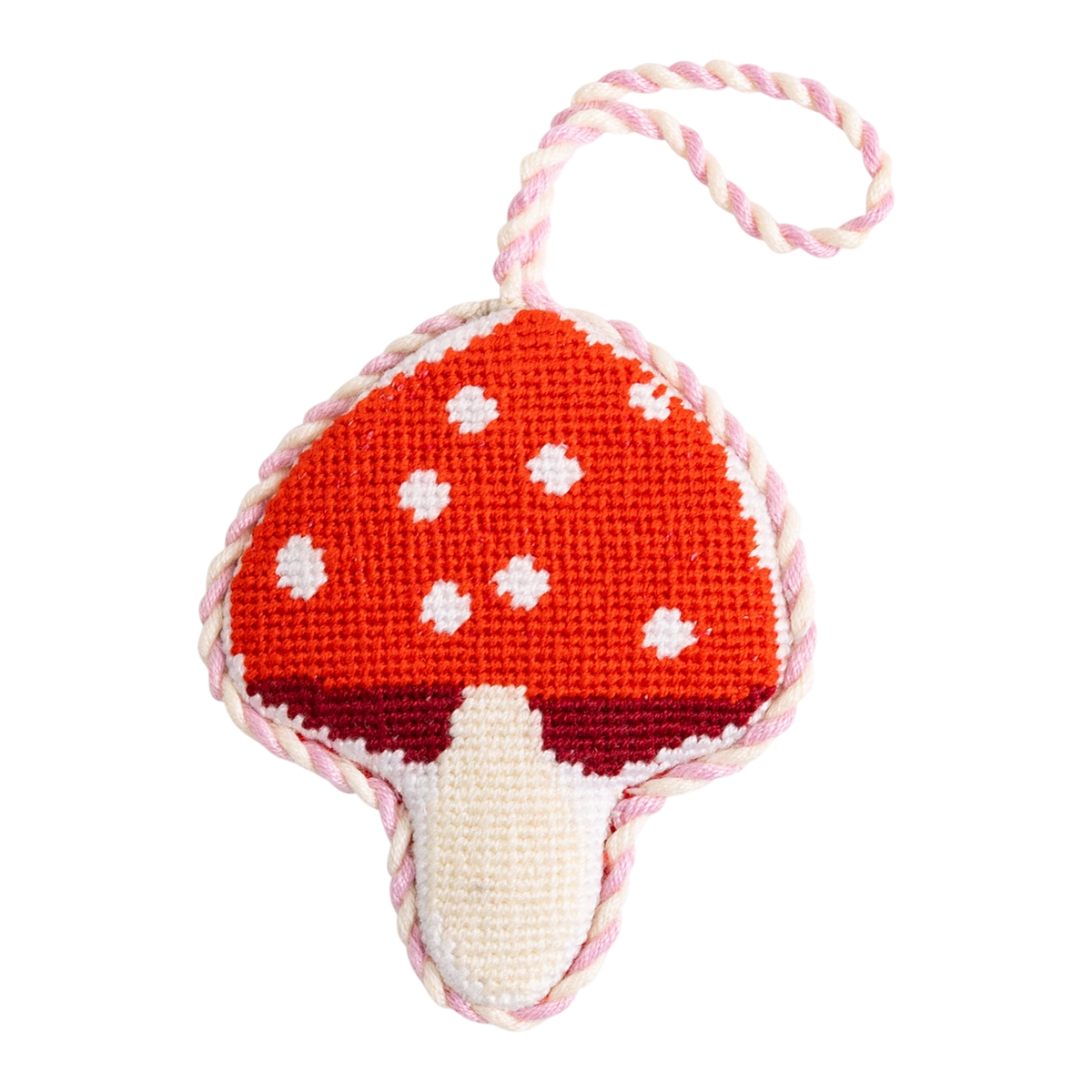 Needlepoint Icon Ornament - Mushroom
