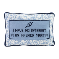 Inferior Martini Needlepoint Pillow