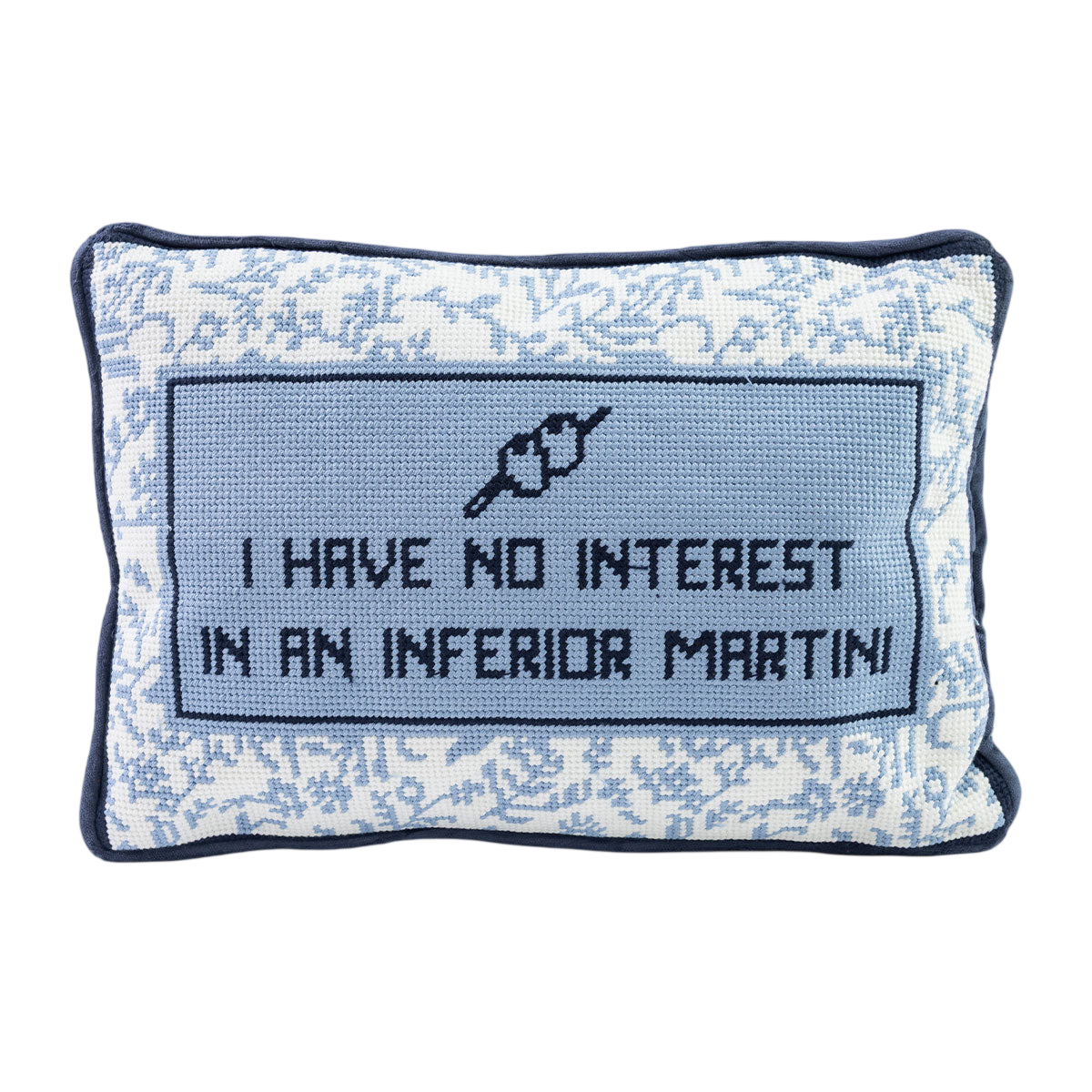 Inferior Martini Needlepoint Pillow