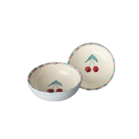 Ceramic Dipping Bowl with Hand-painted Cherries - Small - 3.38 oz