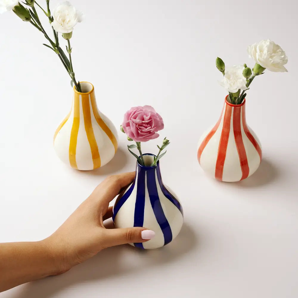 Yellow Stripe Bud Vase