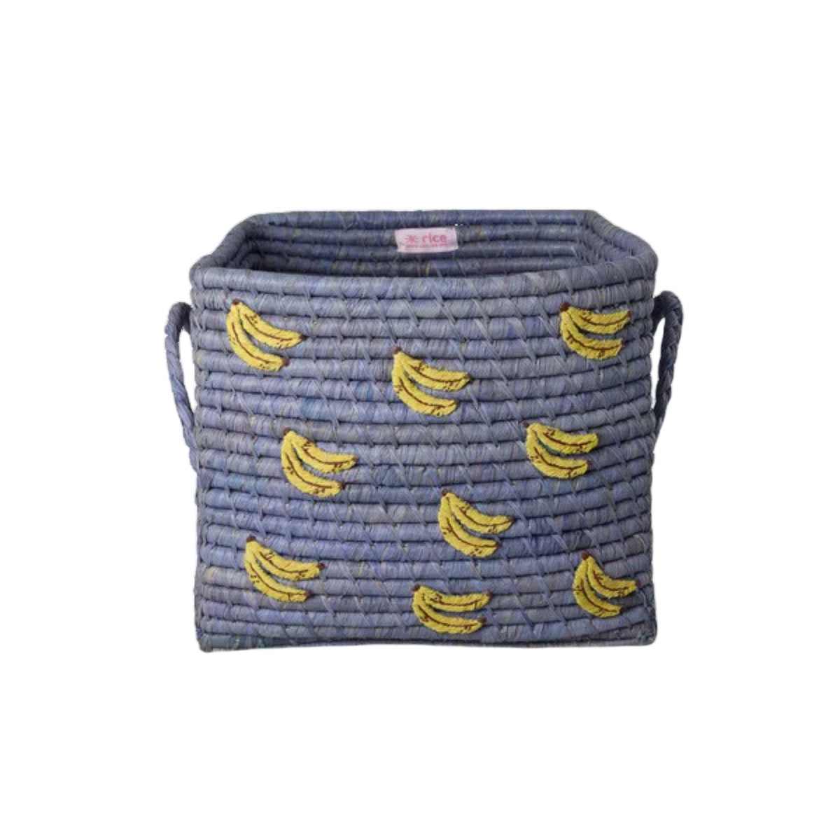 Square Raffia Basket - Blue - Banana