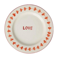 Ceramic Dinner Plate with Hand-painted LOVE